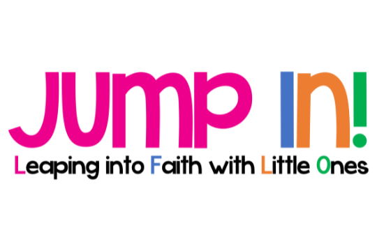 Text reading: Jump In! - leaping into faith with little ones