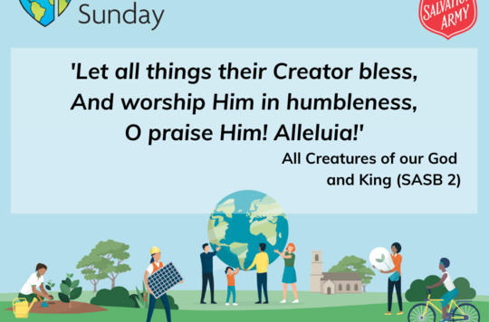 'Let all things their Creator bless, And worship Him in humbleness, O praise Him! Alleluia!' All Creatures of our God  and King (SASB 2)
