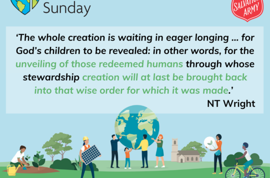 ‘The whole creation is waiting in eager longing … for God’s children to be revealed: in other words, for the unveiling of those redeemed humans through whose stewardship creation will at last be brought back into that wise order for which it was made.’  NT Wright