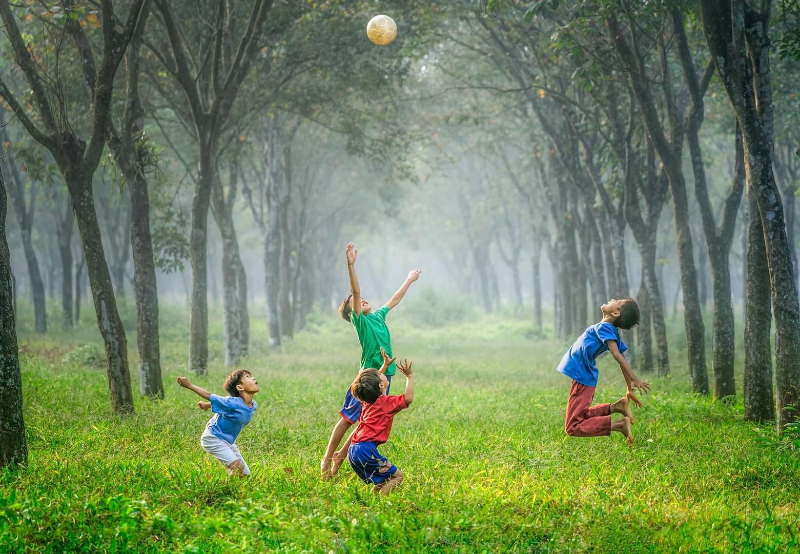 Kids having fun with ball