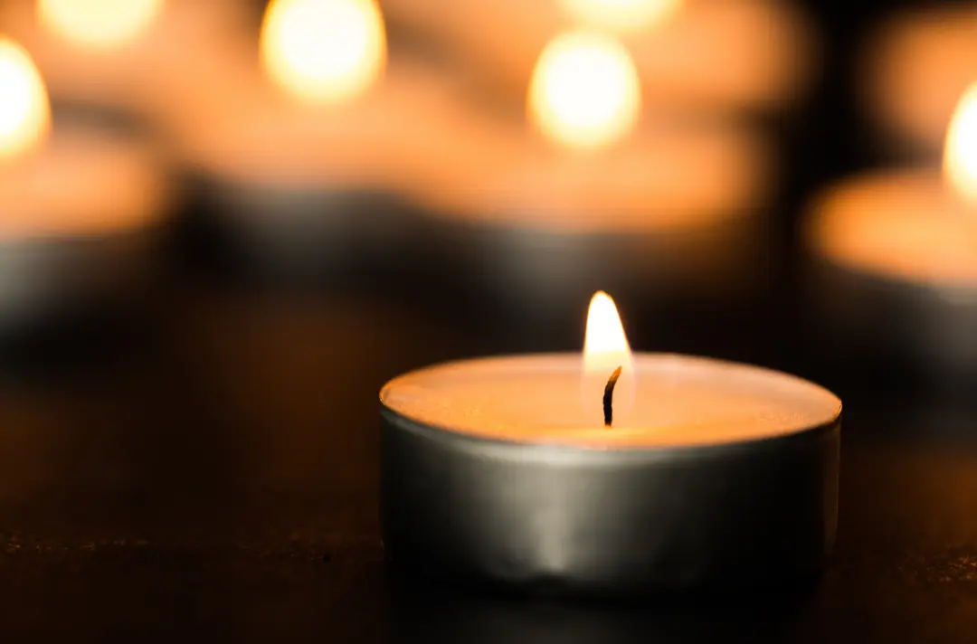 Tea light candles burning