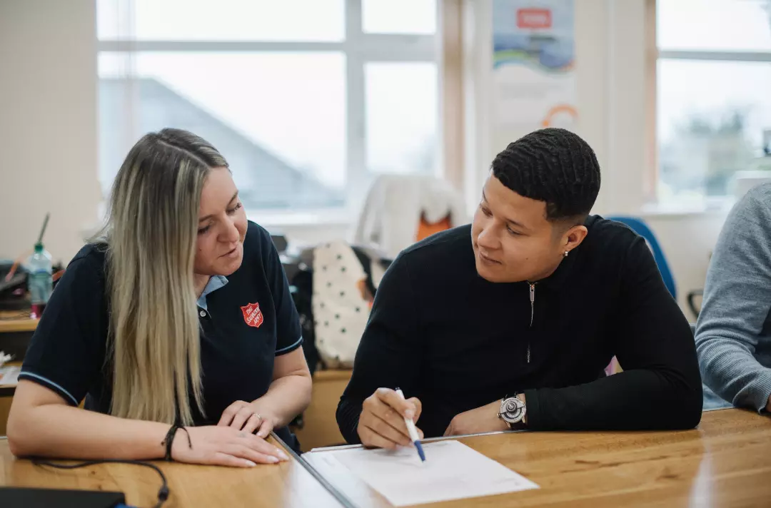 Someone receiving employment support from The Salvation Army