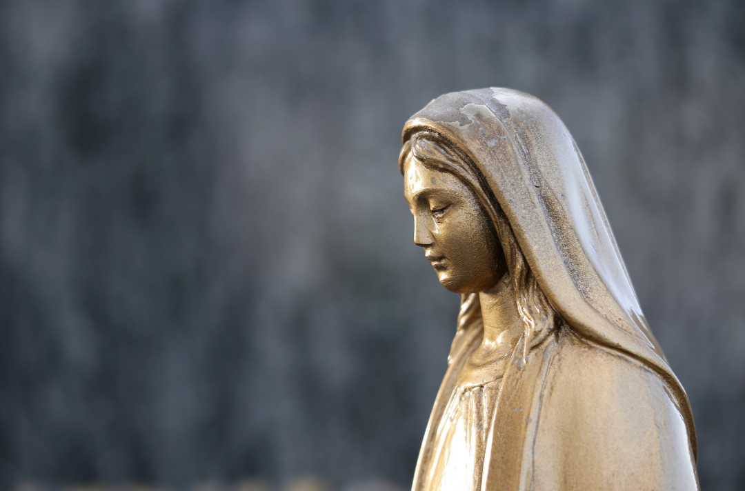 A statue of Mary, the mother of Jesus