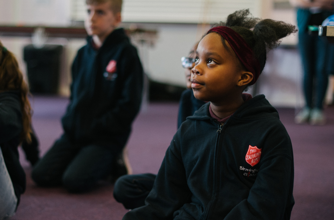 Children listening at a Salvation Army Sunday school