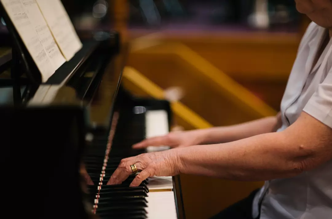 Someone playing the piano