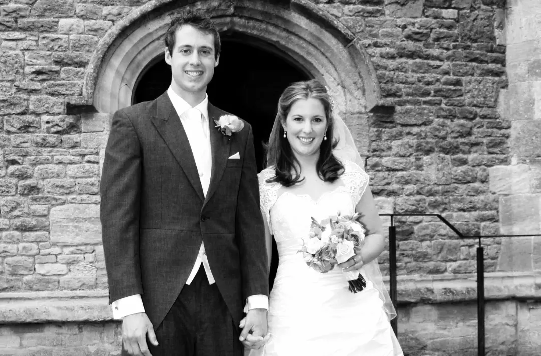Louise and George Blyth on their wedding day