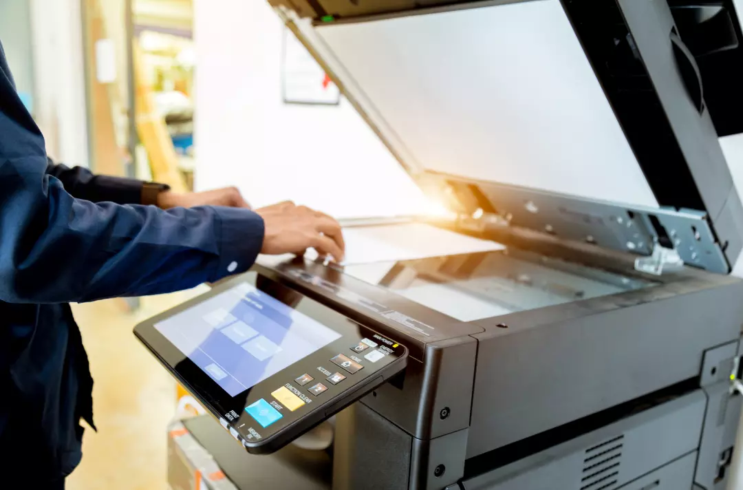 Someone scanning a document
