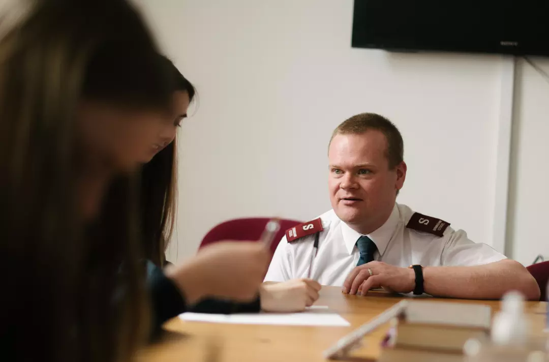 A Salvation Army youth worker in uniform