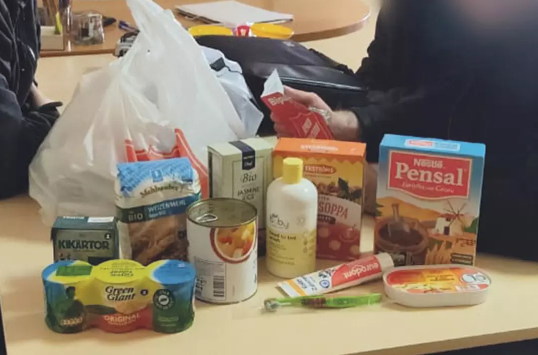 Essential food and other items being handed out by The Salvation Army in Lviv