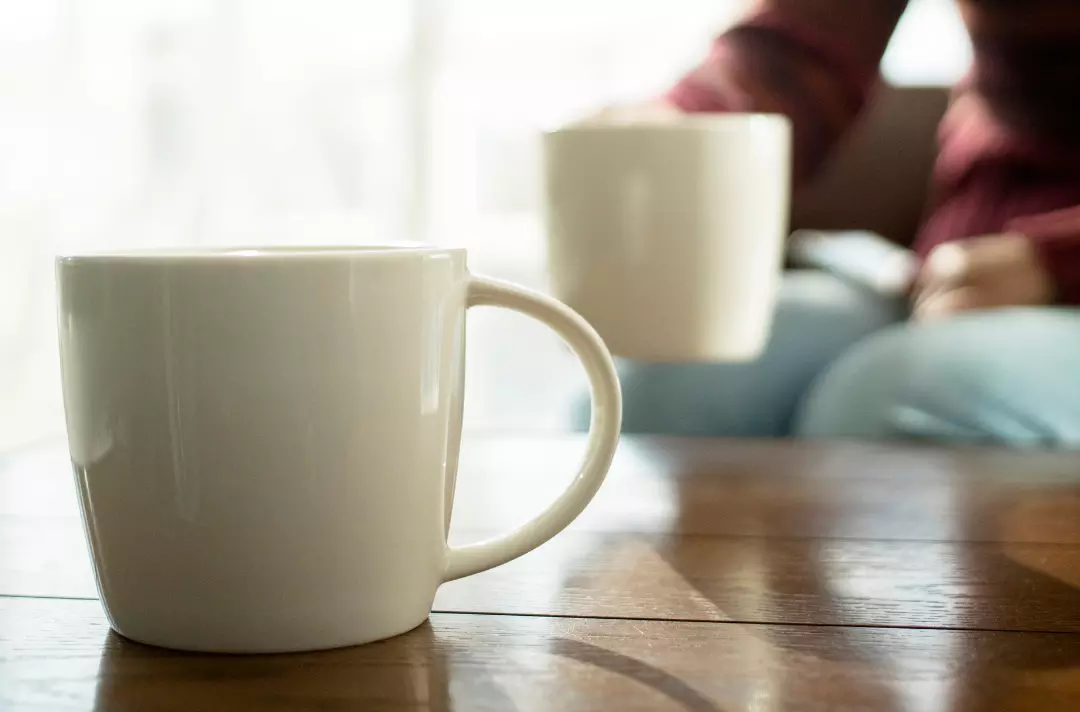 Two white coffee cups