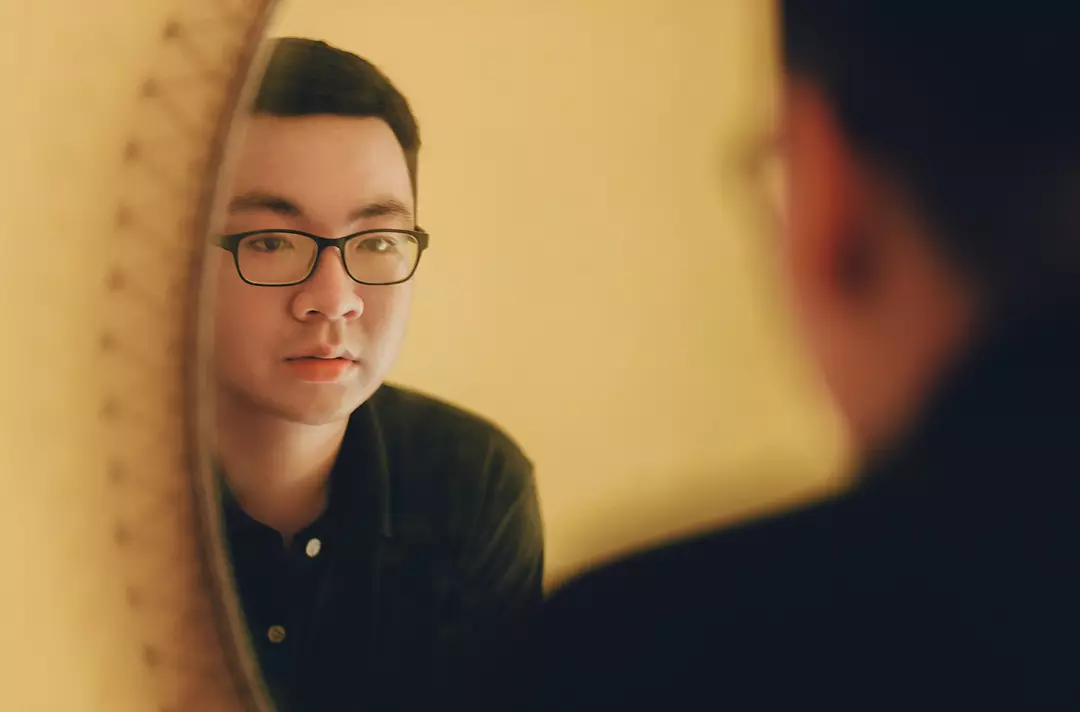 Someone looking in the mirror