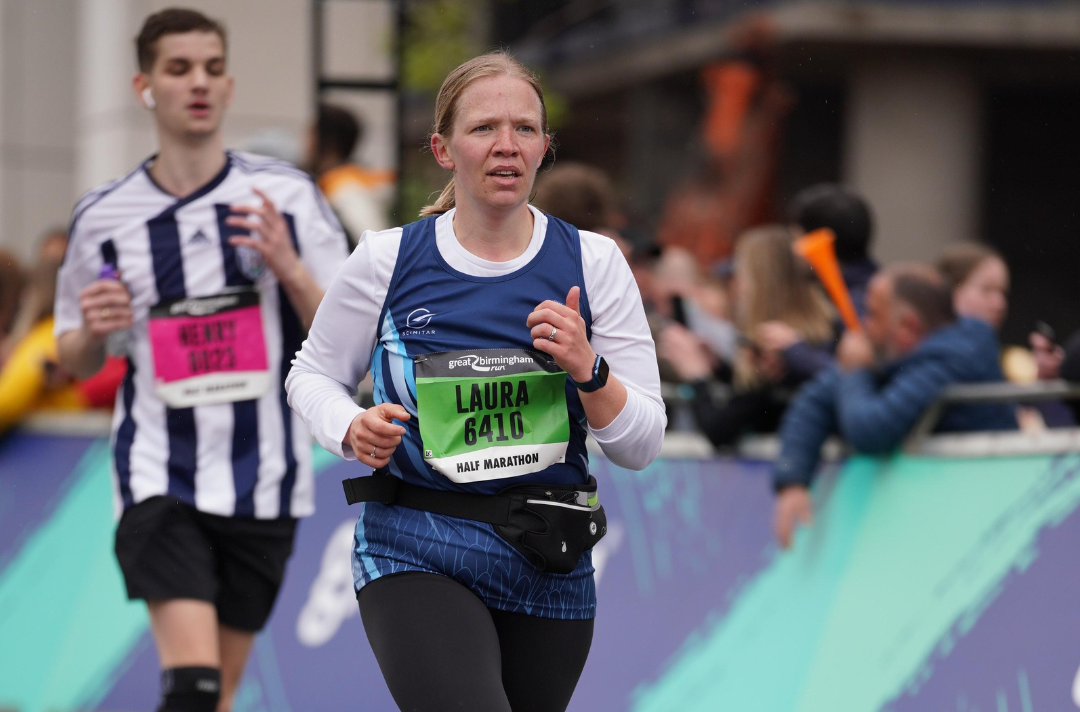 Laura-Jayne Kingscott running in a half marathon