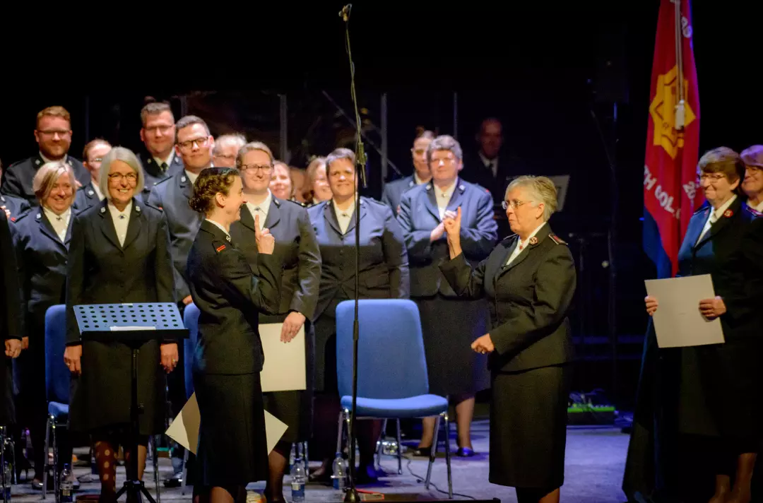 Emily Hague being commissioned
