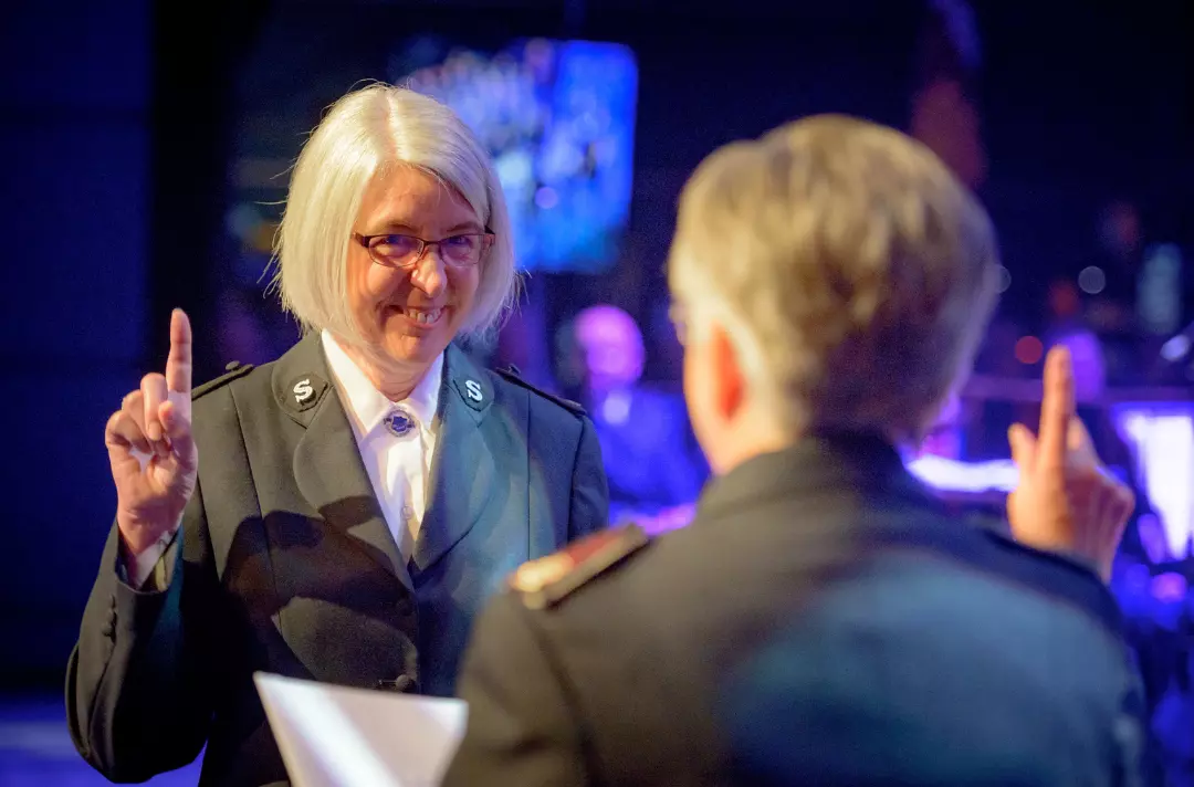 Diane Johnson being commissioned