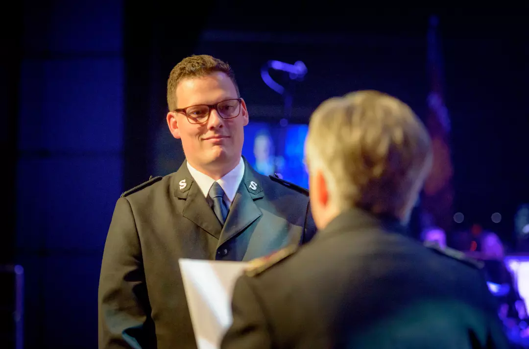 Matthew Stone being commissioned