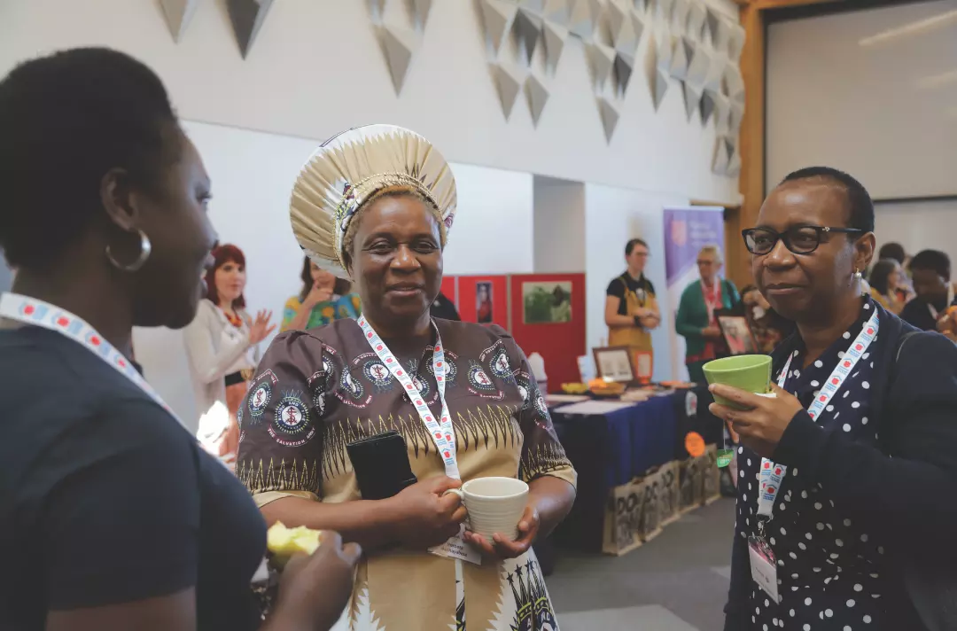 Delegates talk at Riverbank 2022
