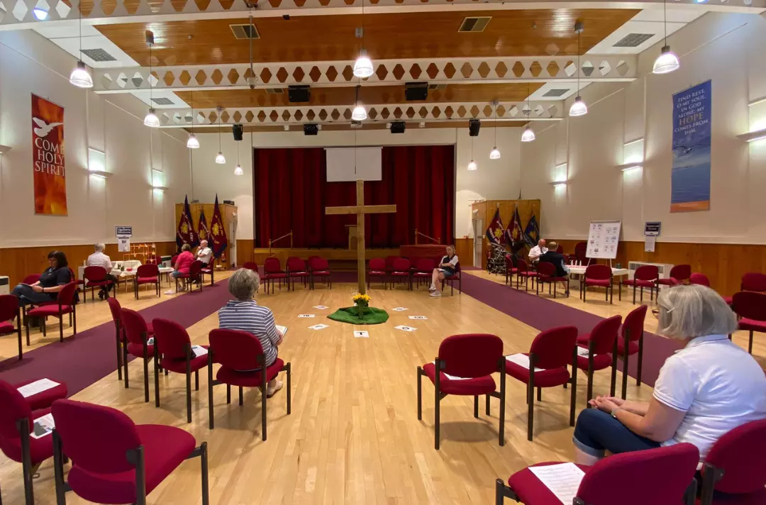 Prayer space at Birmingham Citadel with a cross in the middle of the room