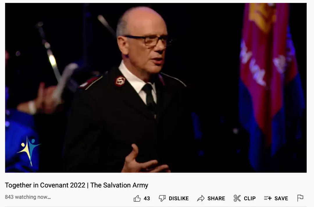 A screenshot of the livestream of the Sunday morning meeting