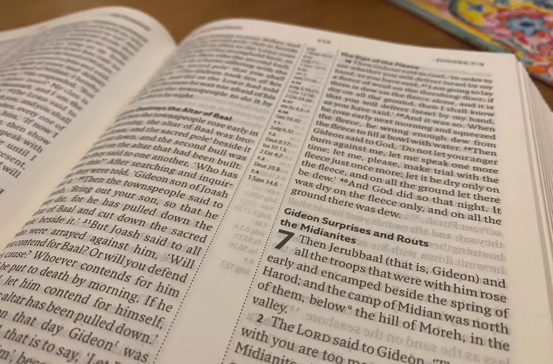 The Bible opened at Judges 7