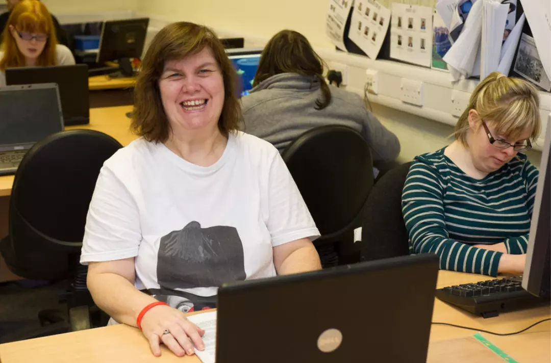 Trainees working on computers at Hadleigh Training Centre