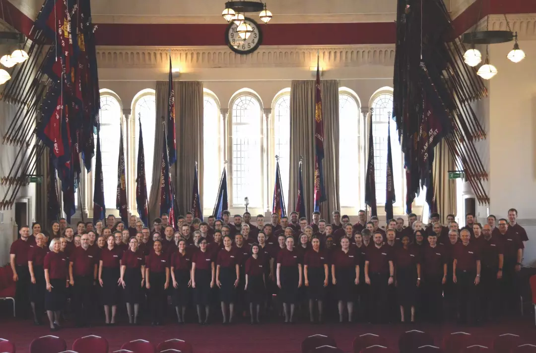 A photo of all students and staff