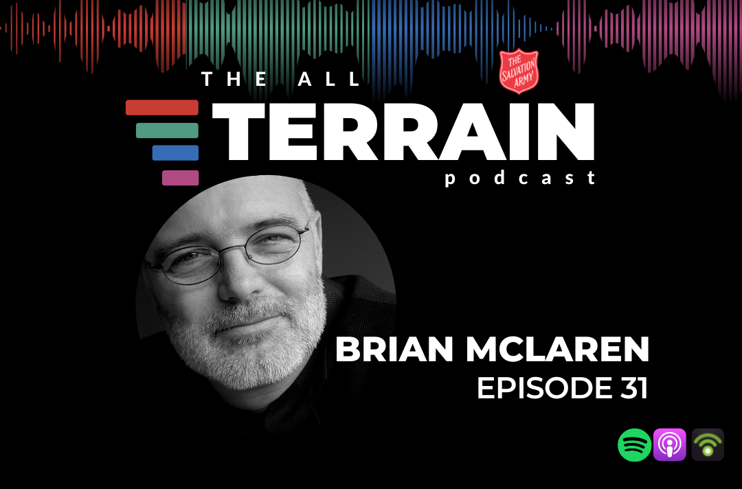 Photo of Brian McLaren and the All Terrain Podcast artwork
