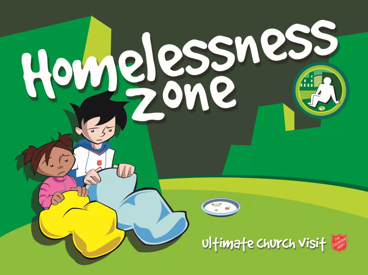 A cartoon boy and girl in sleeping bags.