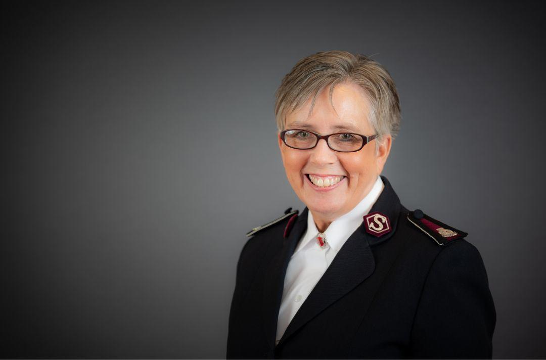 A photo of Commissioner Gillian Cotterill wearing Salvation Army uniform