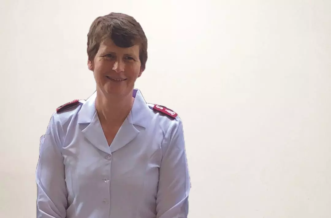A photo of Heather Poxon wearing Salvation Army uniorm