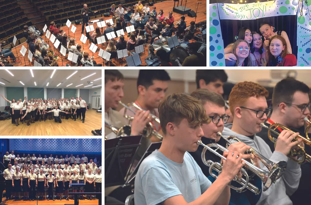 Photo shows scenes from Territorial Youth Band and Territorial Youth Choir 2023