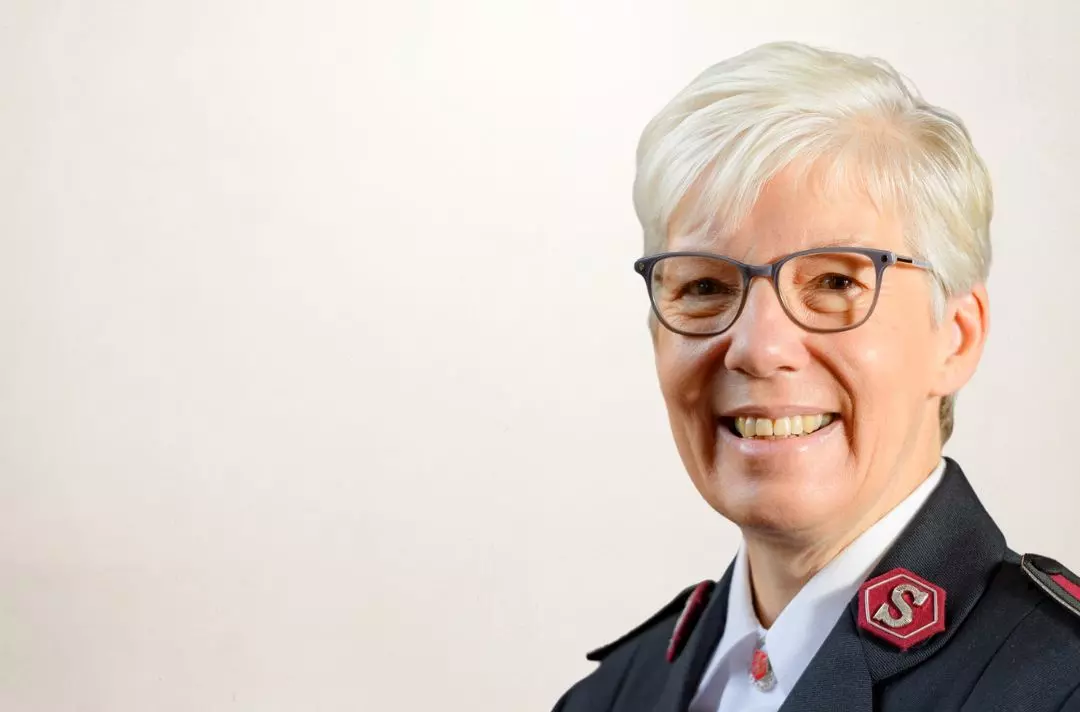 A headshot photo of Jenine Main wearing Salvation Army uniform