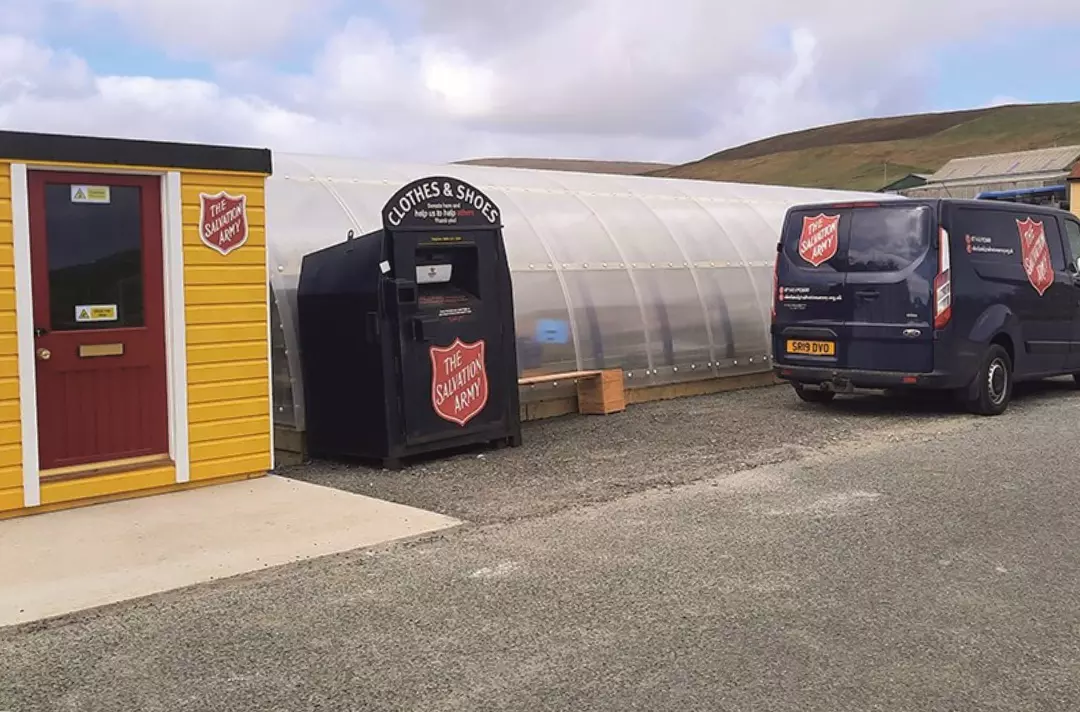 Photo shows the Shetland polytunnel.