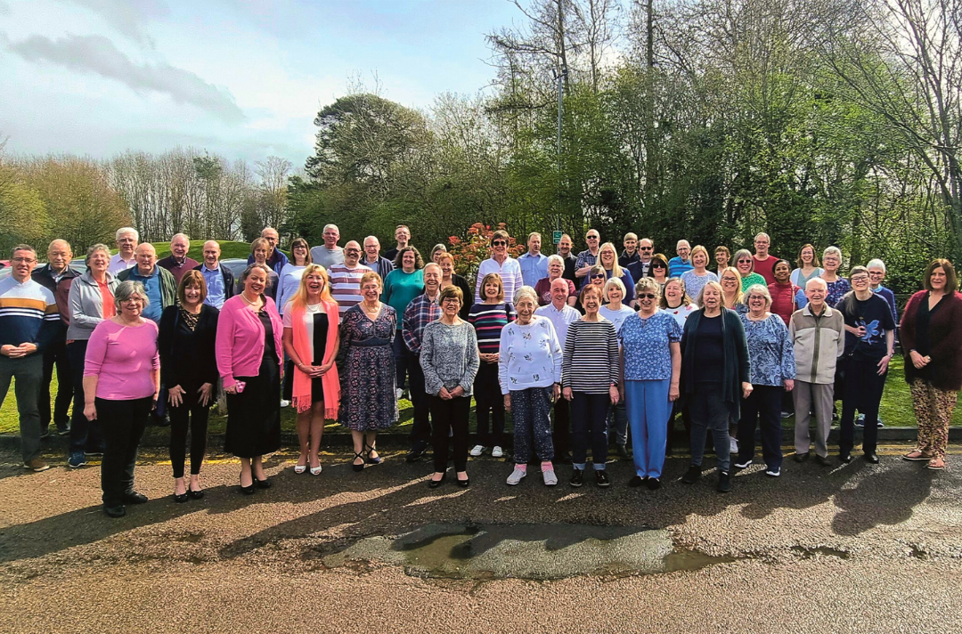 Image is a group photo of the Easter Music Course delegates.