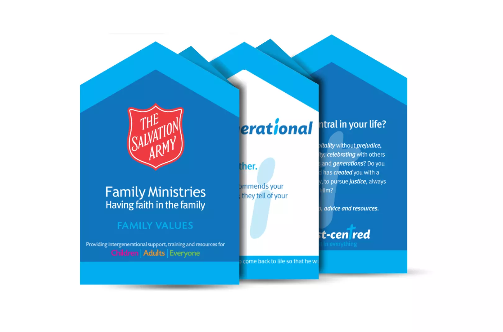 family ministries values in the shape of little houses