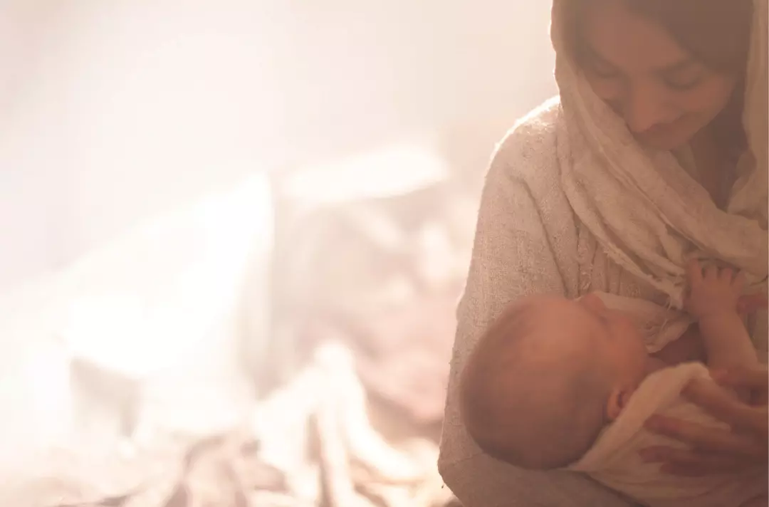 A photo of Mary and baby Jesus