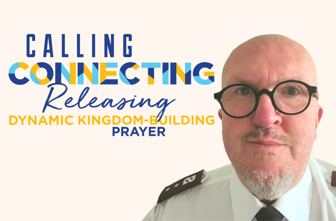 An image shows a photo of Gary Lacey next to the words: Calling, connecting, releasing dynamic Kingdom-building prayer.