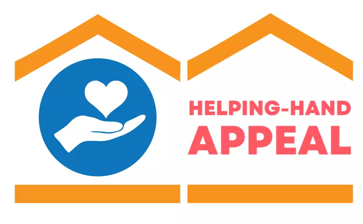Connect and Helping-Hand logo inside simplified houses