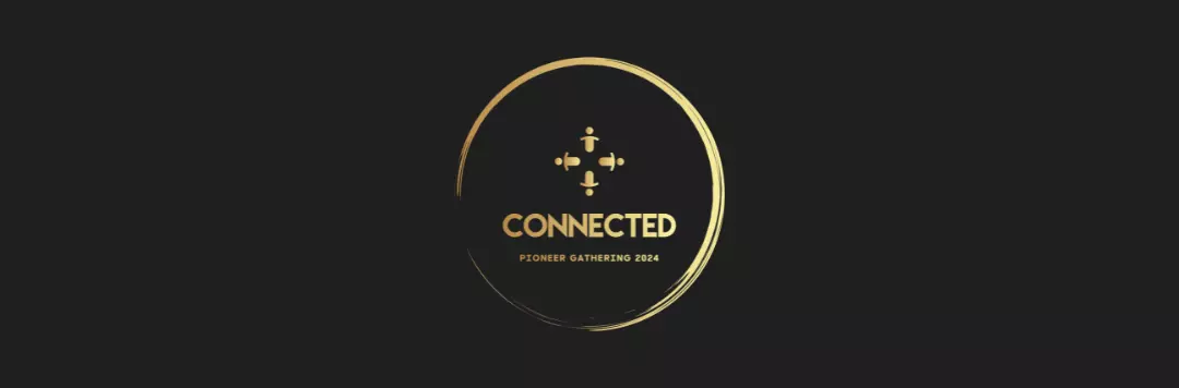 The logo for the 2024 Pioneer Gathering featuring 4 icons of people in a circle