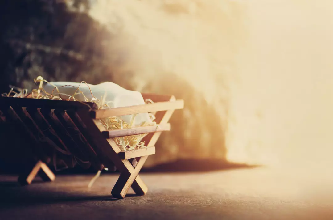 A photo of a manger