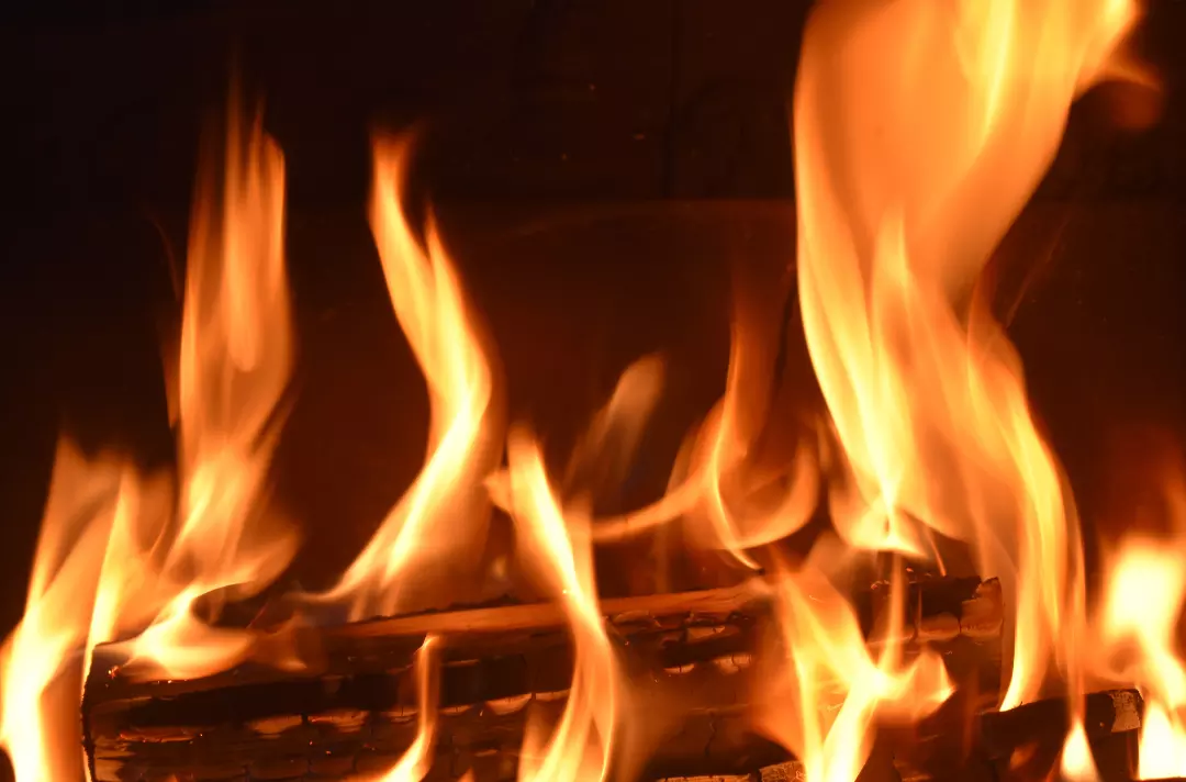 A photo of a log fire