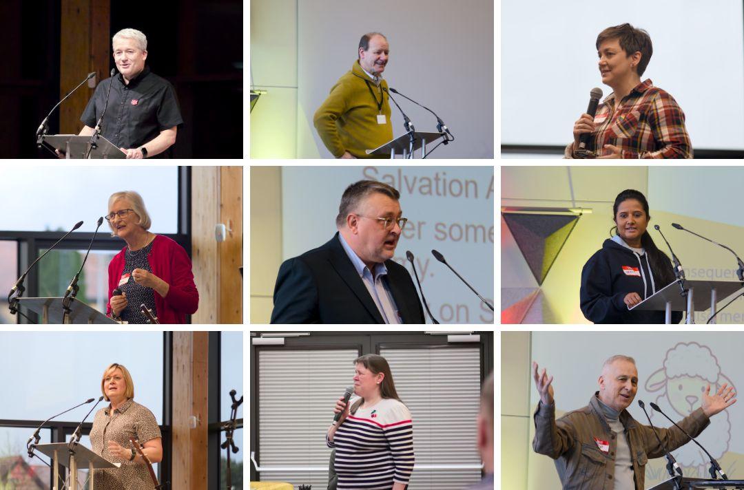 A collage of speakers from Belonging and Believing: Paul Main, Drew McCombe, Lizzy Thornton-Dean, Karen Shakespeare, Stephen Oliver, Nazia Yousaf, Julie Forrest, Lyndall Bywater, David Betteridge