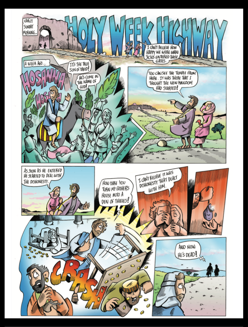 Holy Week comic strip page 1