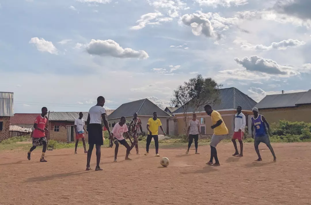 A photo of the football group for the Helping-Hand Appeal