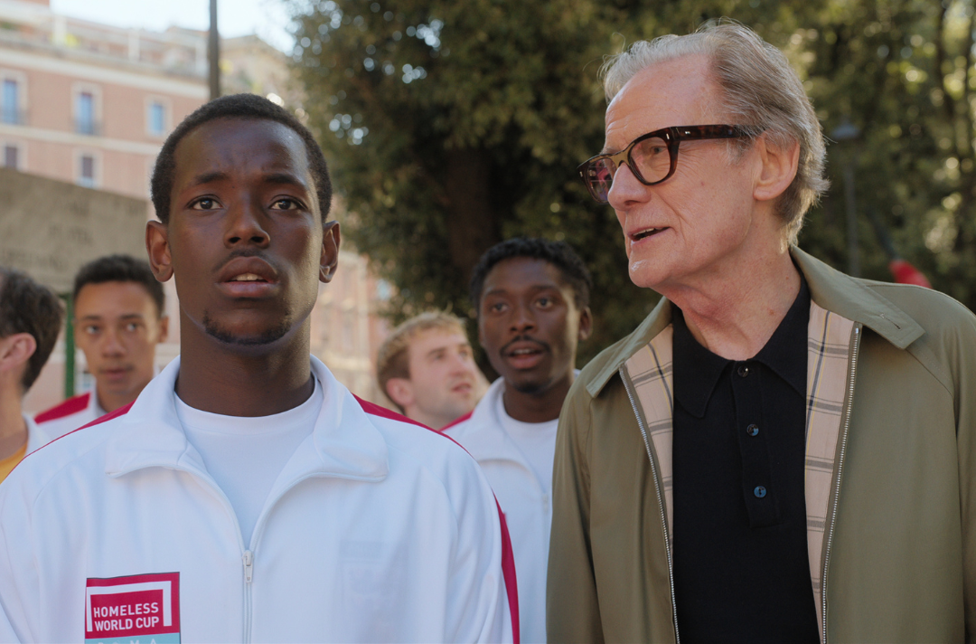 A clip from Netflix's The Beautiful Game shows Bill Nighy's character talking to Micheal Ward's character. | Picture: Alfredo Falvo / Netflix