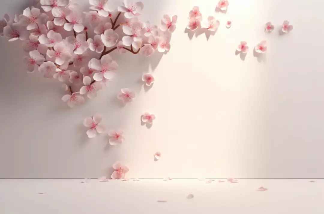 A photo shows blossom falling from a tree.