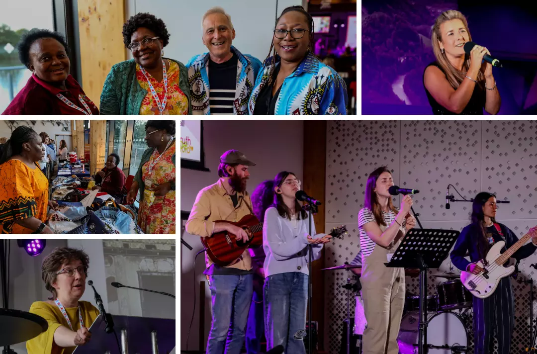 Five photos show scenes from Riverbank 2024.