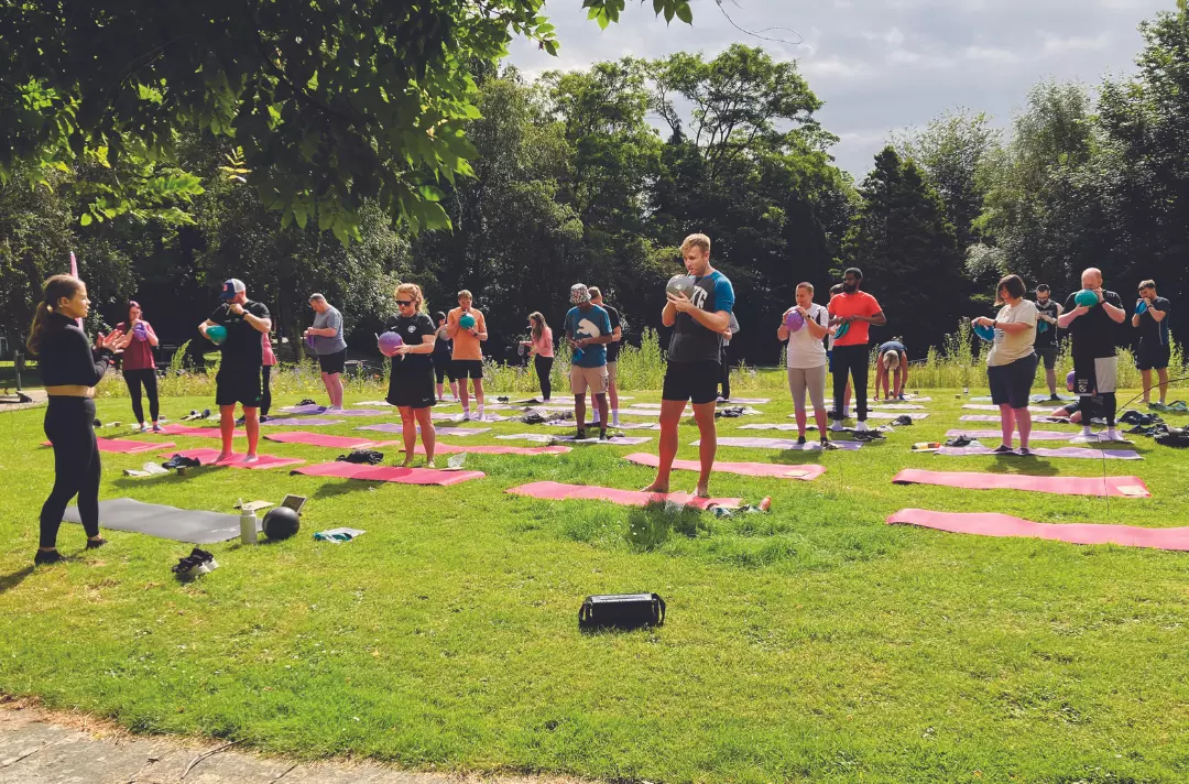 A photo of the pilates session at Sport Faith Life 2024