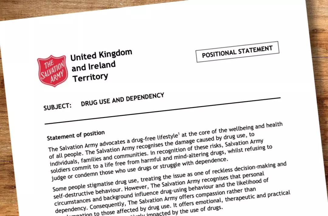 A photo of the Drug Use positional statement