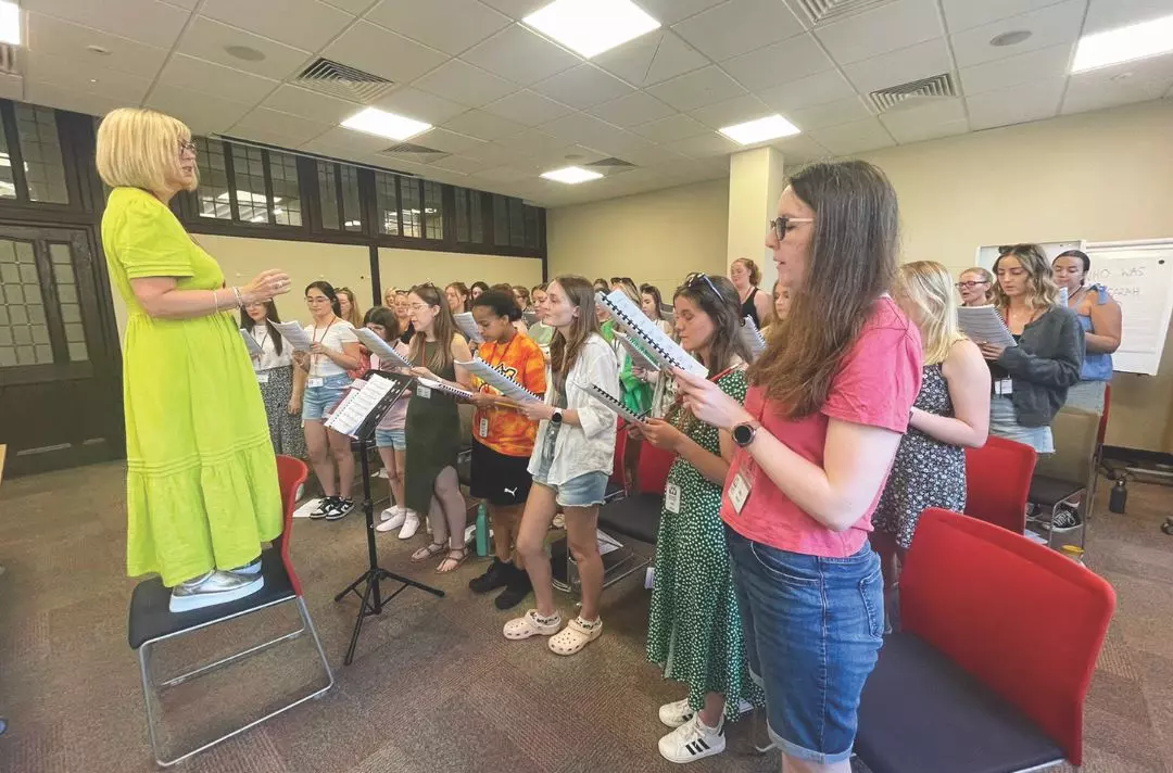 A photo of choral practise