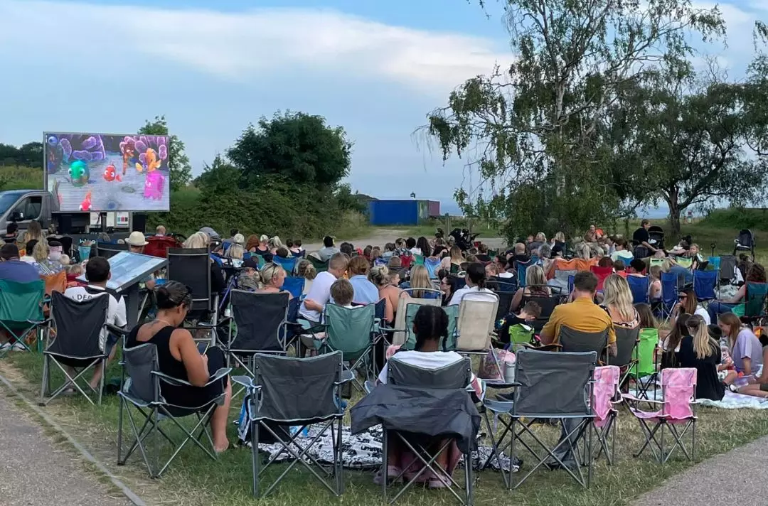 A photo of a film night at Hadleigh Farm